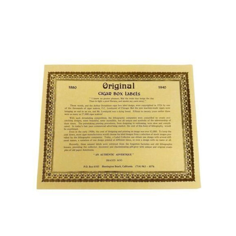 Aviation Airliner Original Cigar Label Bay City MI San Telmo Cigar Co. Embossed - Picture 2 of 14